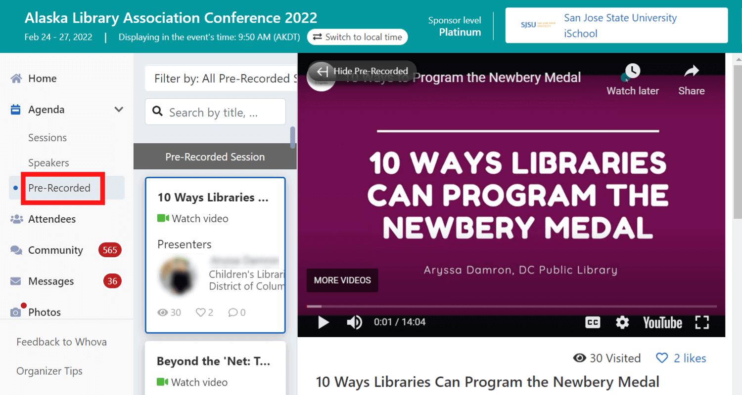 Alaska Library Association Conference 2022 - Pre-recorded