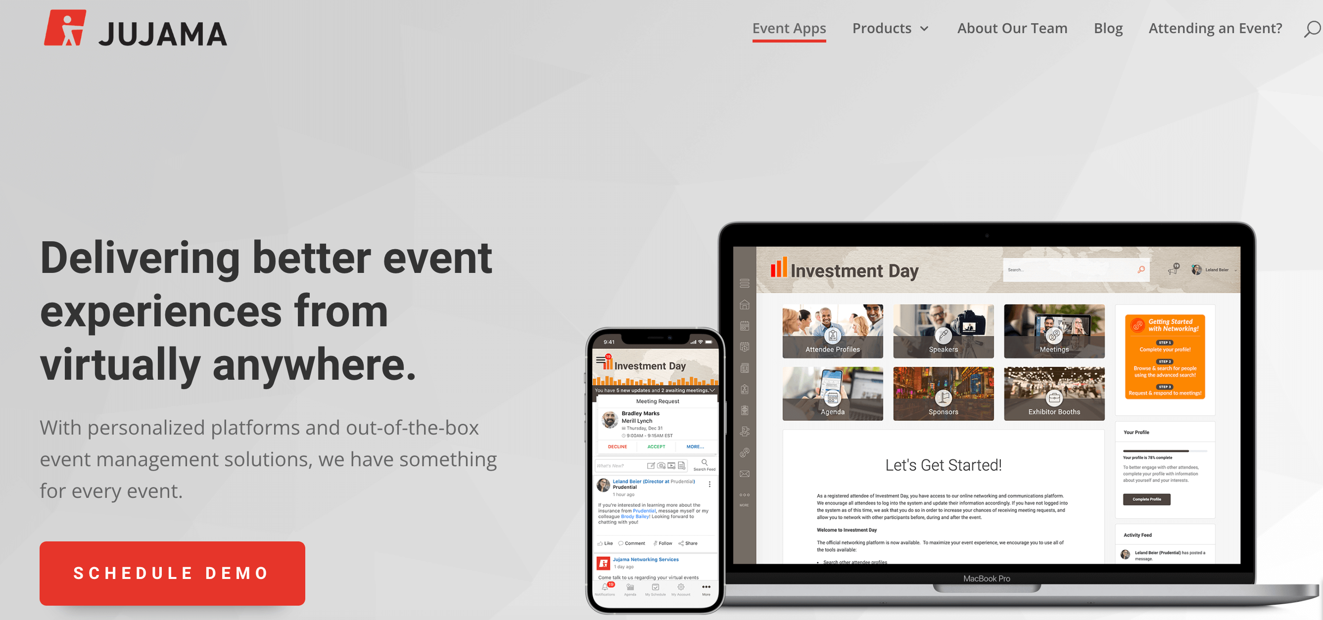 Jujama website homepage