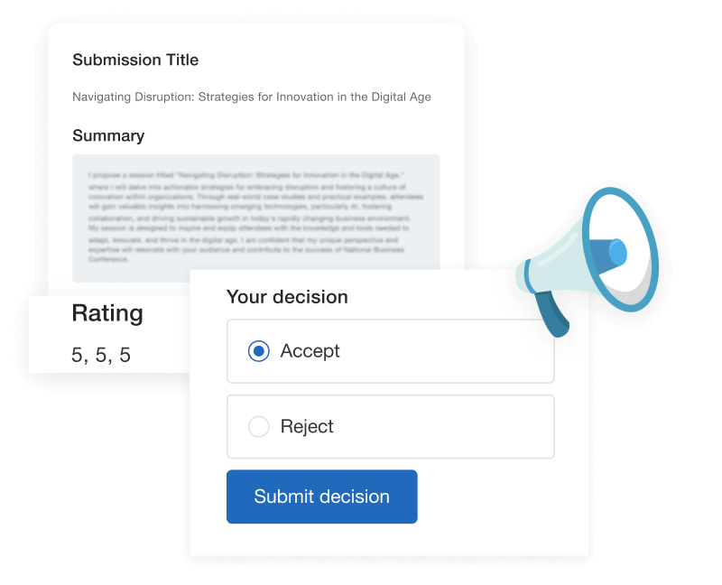Abstract Submission Software - Step 3: make decisions