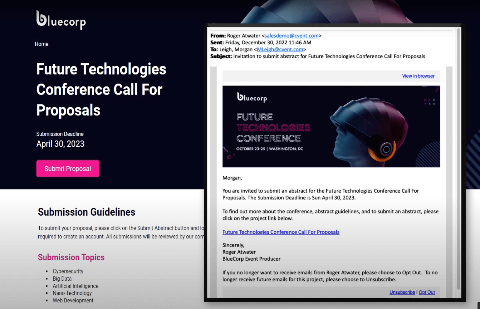 Cvent abstract submission portal