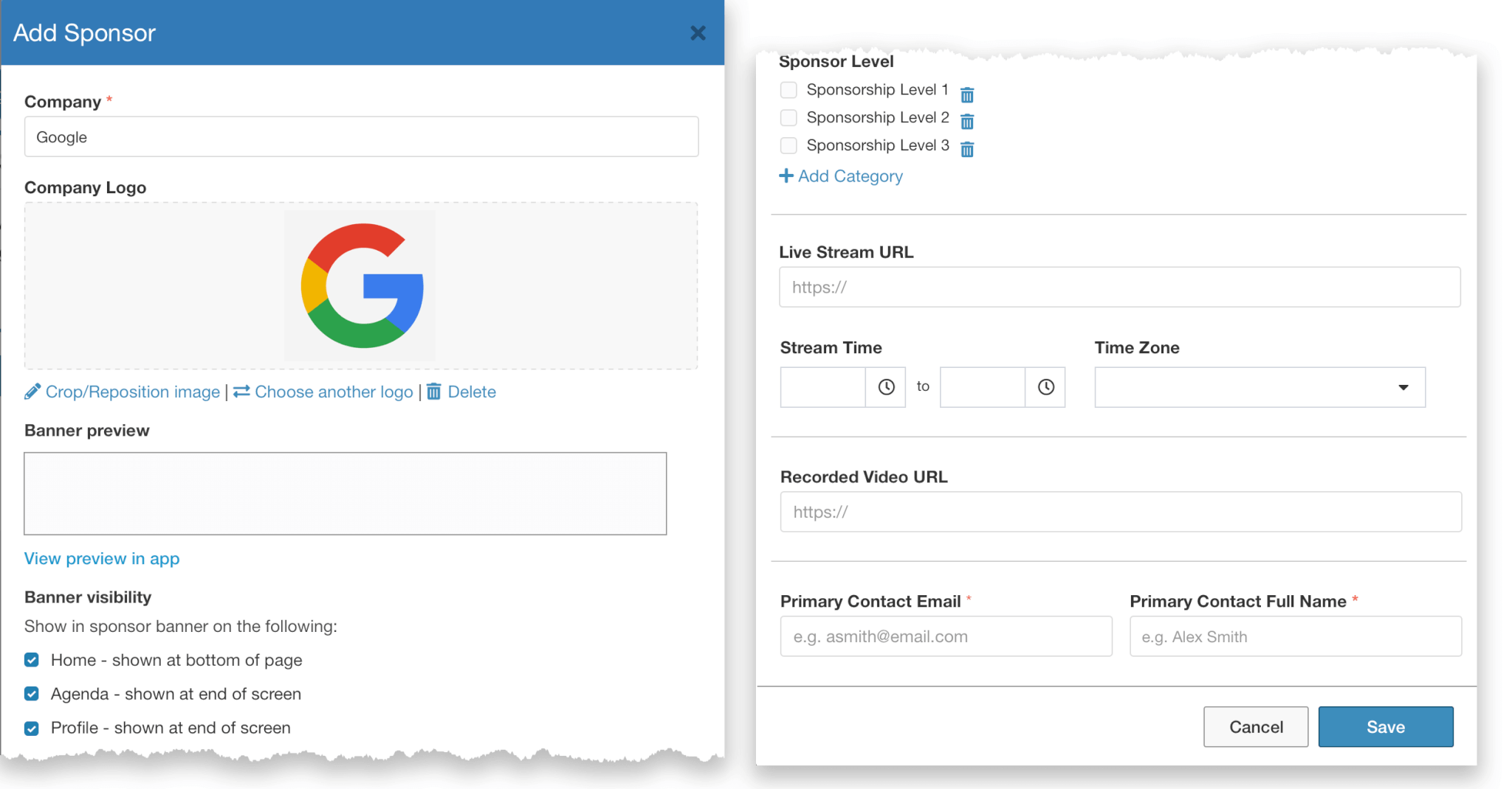 event sponsor packages