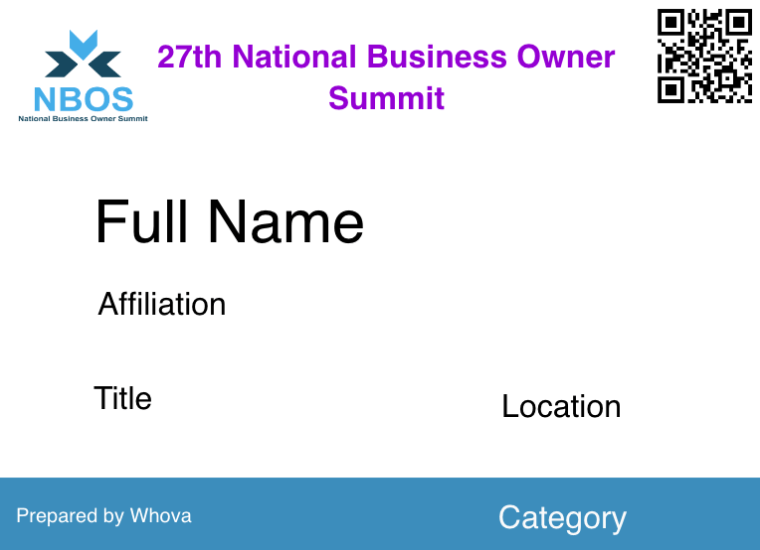 Whova name badge design