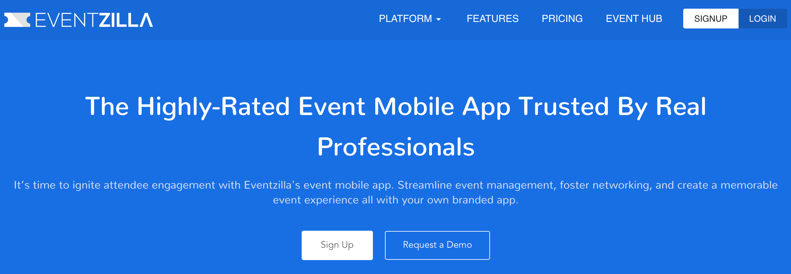 Eventzilla event check-in app product webpage