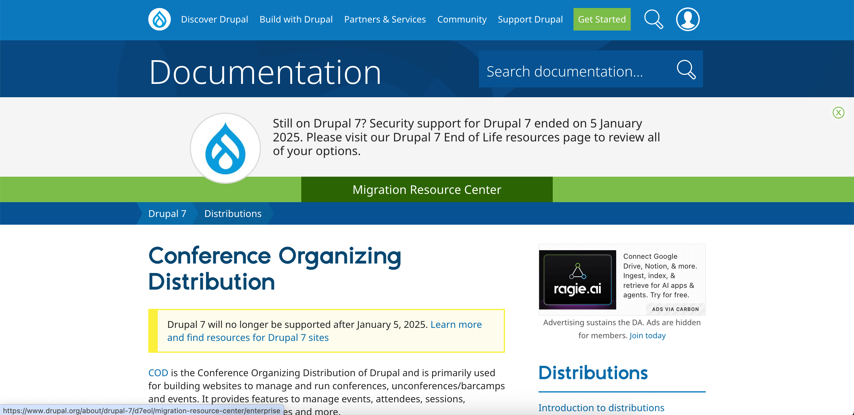 Conference Organizing Distribution homepage