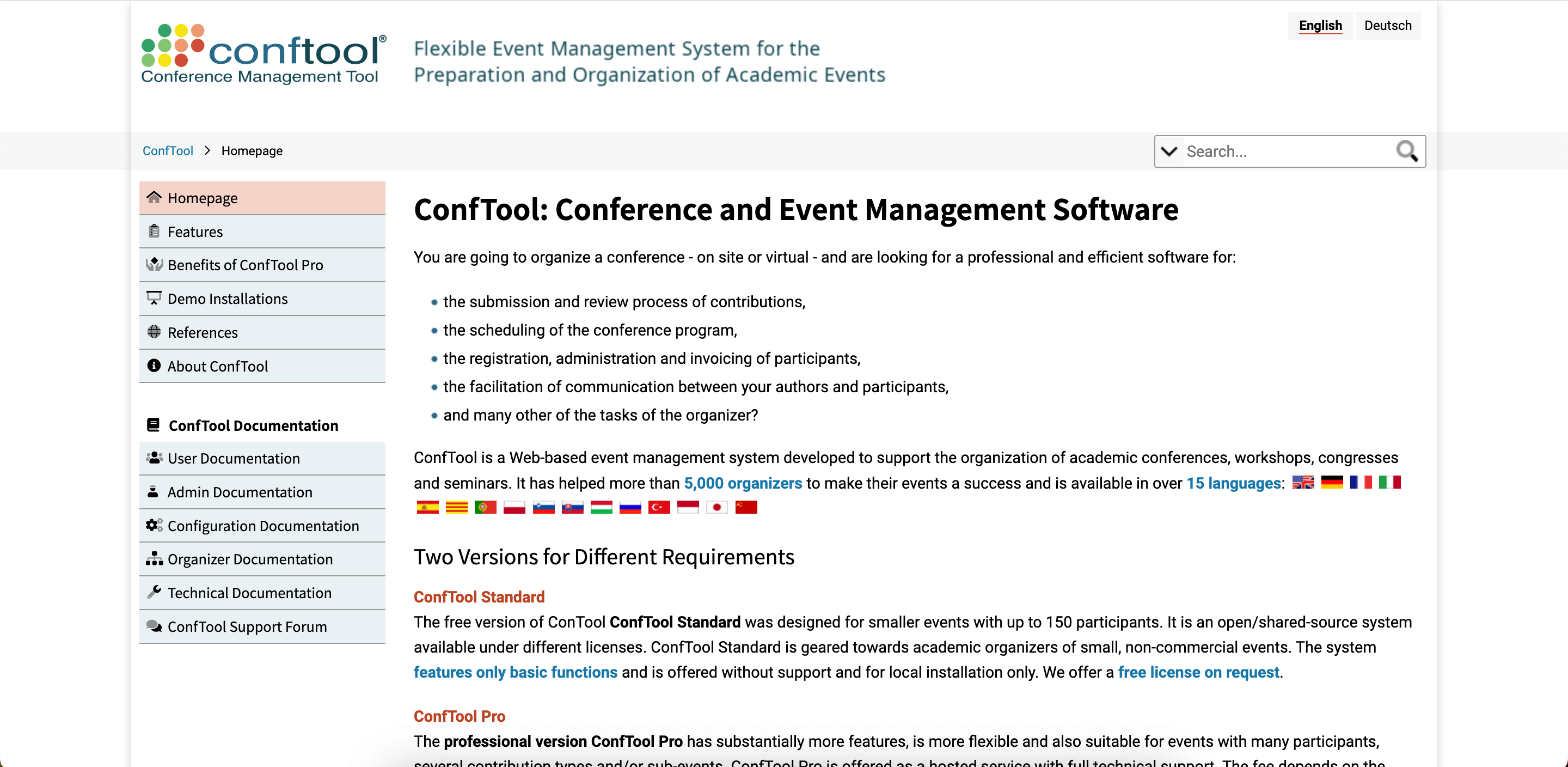 Conftool homepage