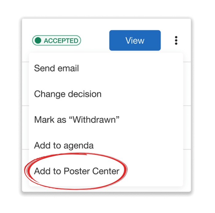 Add to Poster Center button