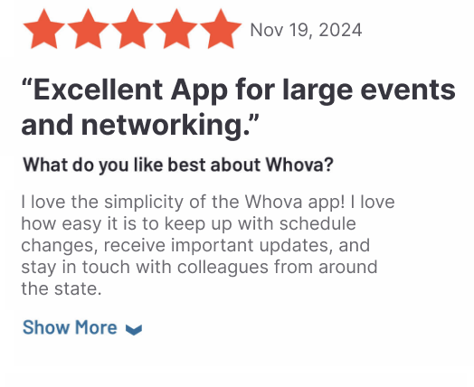 Review for Whova on G2