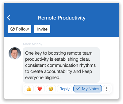Save messages to your personal notes.
