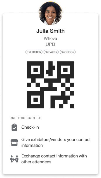 Photo of Whova's QR codes