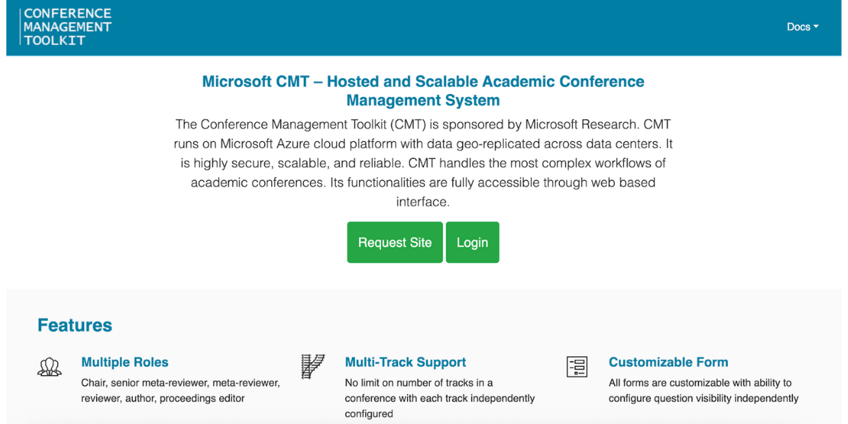 Microsoft CMT homepage
