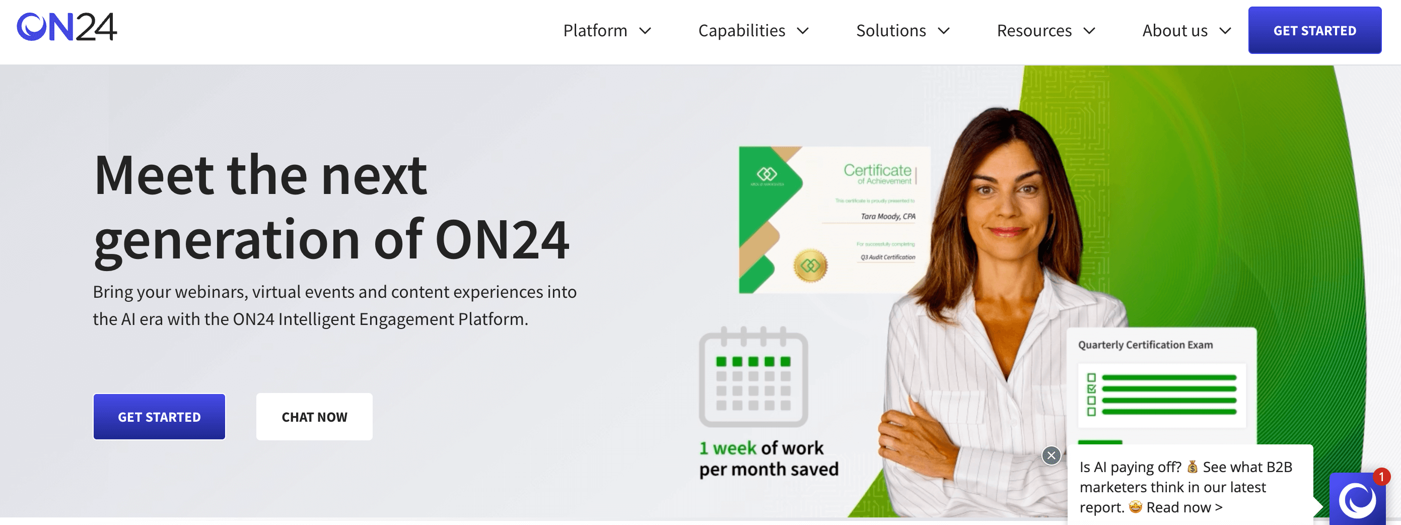 ON24 website for vFairs comparison