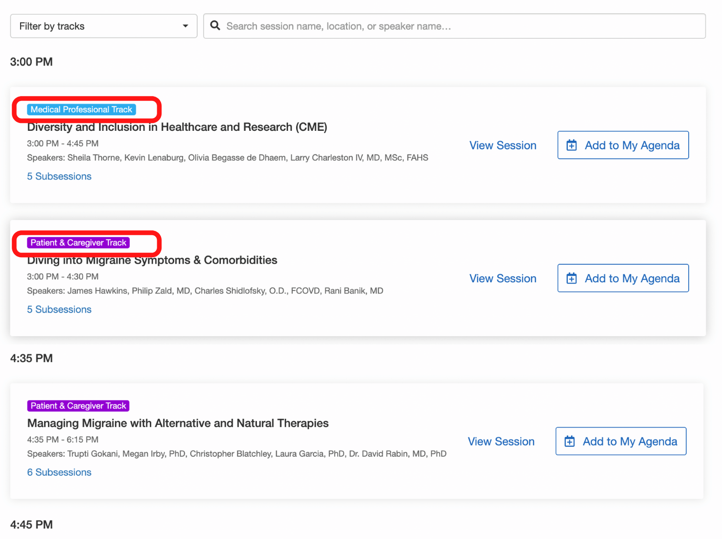 The Migraine Symposium 2021 - Tracks