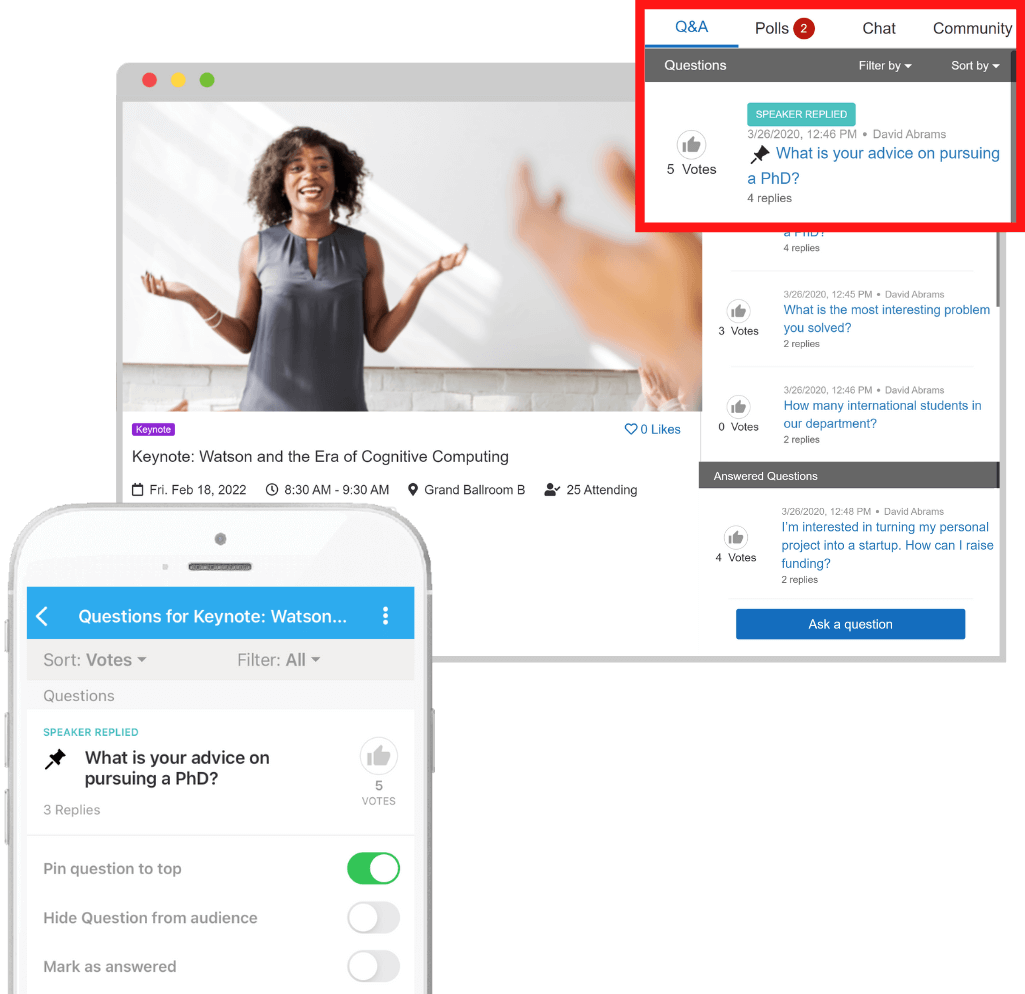 Whova's hybrid event platform maximizes your attendee engagement.