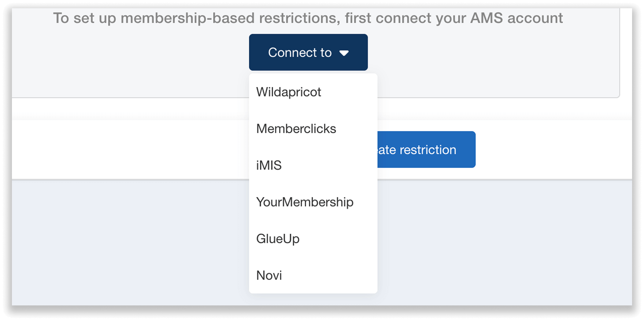 Dropdown with each AMS option to connect.