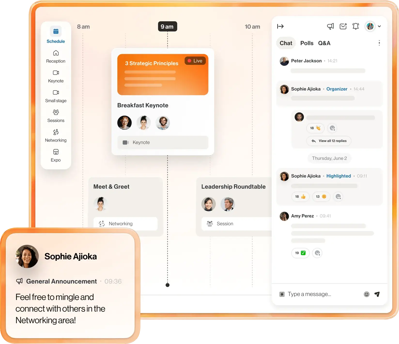RingCentral Events schedule with session details